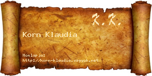 Korn Klaudia névjegykártya